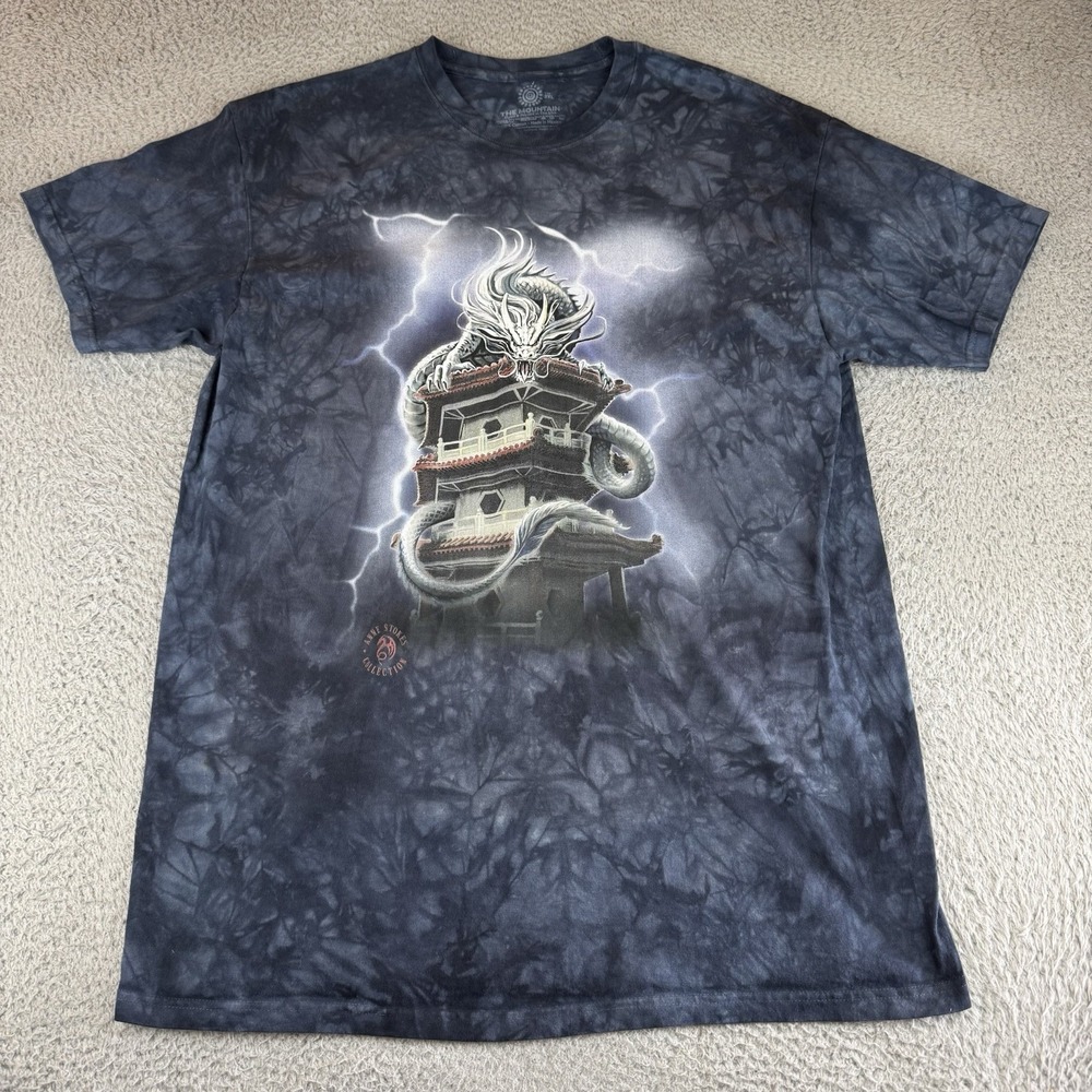 The Mountain T Shirt Anne Stokes Dragon Tye Die All Over Men's‎ Size 2xL Blue